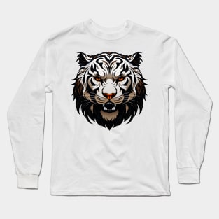 Tiger Head Cartoon illustration Long Sleeve T-Shirt